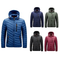 Benutzer definierte Günstige Preis Schwarz Gepolsterte Winter Warm Coat Zip-up Jacken für Männer
