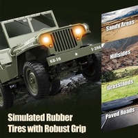 Prêt à fonctionner 1:10 1941 Willys MB véhicule militaire JJRC RC Trail Crawler 4X4 2.4G proportionnel radiocommandé camion treuil auvent
