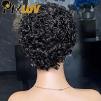 Perruque en cheveux humains bouclés crépus en gros, fournisseurs de perruques en cheveux humains, perruque courte coupe pixie, perruque sans colle avec dentelle frontale, perruque frontale en dentelle HD