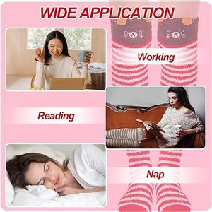 Chaussons d'<span class=keywords><strong>hiver</strong></span> chauds à rayures <span class=keywords><strong>pour</strong></span> les cuisses Chaussons en polaire <span class=keywords><strong>Chaussettes</strong></span> longues <span class=keywords><strong>pour</strong></span> femmes sur le genou <span class=keywords><strong>Chaussettes</strong></span> hautes à rayures <span class=keywords><strong>pour</strong></span> filles - Product Image 4