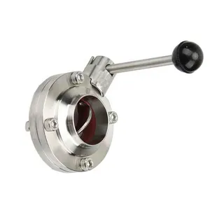 Sanitary Triple Clamp Manual Butterfly Valve 304 316 DN25 Stainless Steel Quick Connect Butterfly Valve