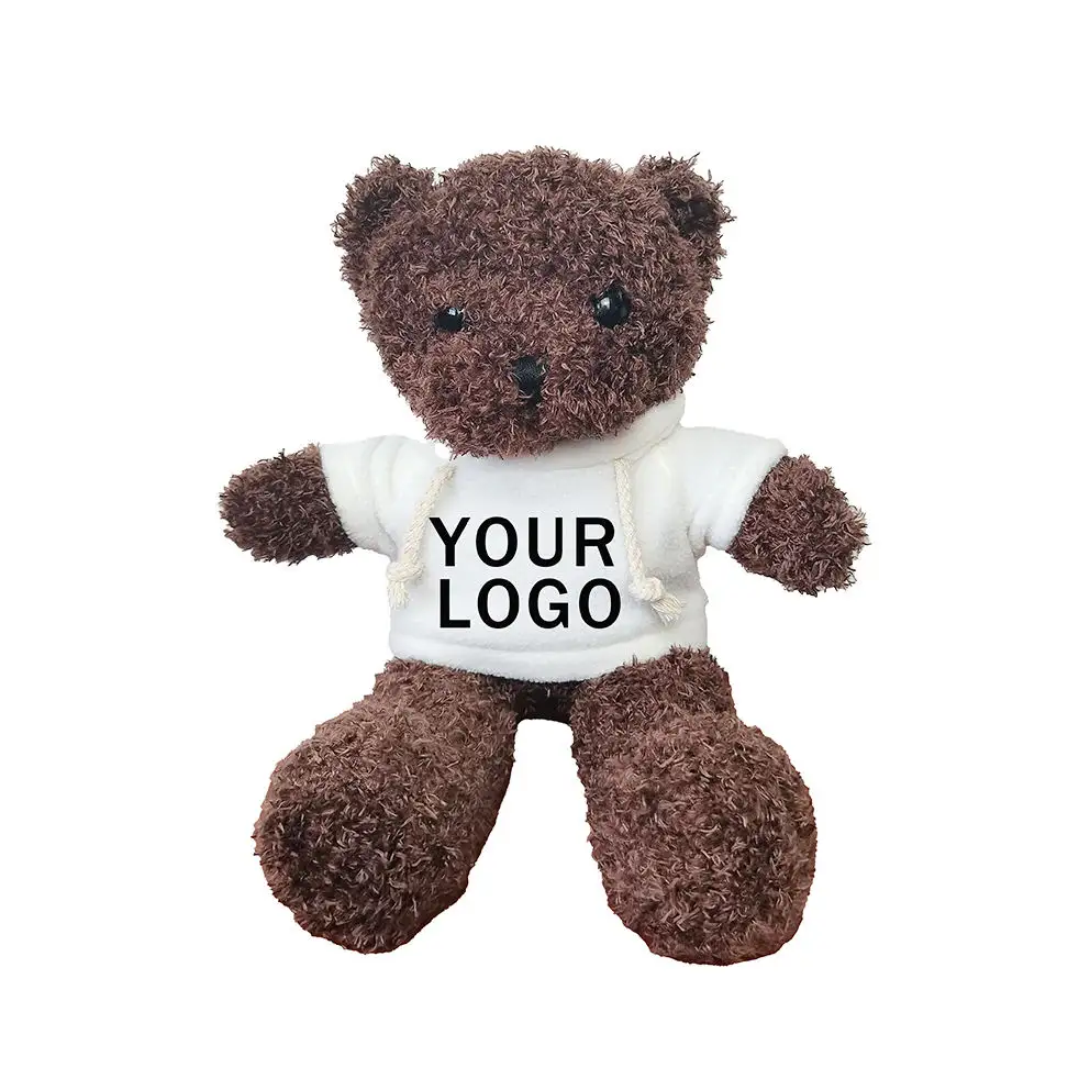 OEM ODM Custom Logo 30 cm brown teddy bear with T shirt plush bear Classic Stuffed Animal toy