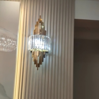 Applique murale de luxe européenne à tête simple ou double, AC220V, 3 CCT, en cristal doré, pour villa
