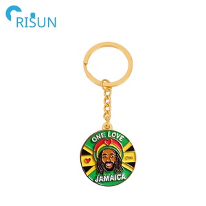 Factory Custom Metal Enamel Jamaica <strong>Flag</strong> Freedom Legend Keychain Llavero Customise One Love Reggae <strong>Rasta</strong> Jamaica Music Key Chain - Product Image 5
