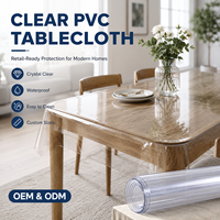 Nappe transparente en PVC YJ, couverture de table en plastique transparent, protection de table en vinyle pour bureaux, antidérapante, commande en gros