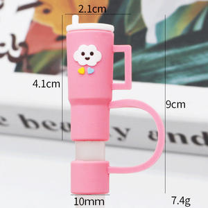 Casa cucina festa in Silicone copri paglia tappi compatibili 10mm per Stanley Cup riutilizzabile <span class=keywords><strong>punta</strong></span> di paglia copre tappo cannucce - Product Image 1