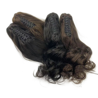 Extensions de queue de cheval droites avec cordon de serrage pour cheveux humains avec pinces, pince à griffes, extension de queue de cheval