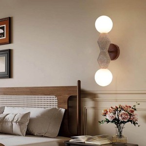 Lámpara de Pared de Piedra Huangdong LED E27 220V con Interruptor, Estilo Mancuerna, 100x400MM, Iluminación para Dormitorio, Sala de Estar, Entrada - Product Image 1