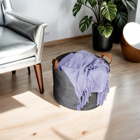 Offre Spéciale moderne rond tissu panier à linge tissu BinFoldable vêtements organisateur pour le stockage