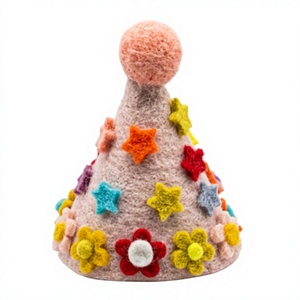 Handmade Eco-Friendly Traditional Felt Christmas Tree Cone Decor <b>Stars</b> Flowers Small Indoor Holiday Ornament Wall <b>Hanging</b> Cute - Product Image 2