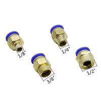 Raccords filetés droits pour pneumatique, connecteur pneumatique 6/8/10/12 mm OD vers filetage mâle 1/8\" 1/4\" 3/8\" 1/2\", raccord à pousser en laiton