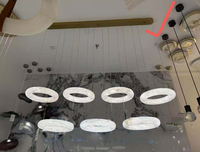 Lampe suspendue LED en tissu de luxe sur mesure, design circulaire moderne et simple, adaptée aux villas, salons et chambres à coucher