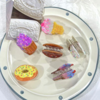 Jolie Barrette Pinces à Cheveux « Dessert » pour Filles : Donut, Cupcake, Glace, Petite Pince Simulation Amusante