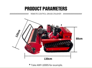 Tondeuse à gazon sur chenilles 800mm 1000mm de largeur de <span class=keywords><strong>coupe</strong></span>, usage commercial, télécommandée, machine lourde de défrichage, vente chaude - Product Image 5