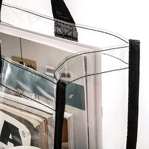 Personalizado impreso impermeable transparente PVC <span class=keywords><strong>Eva</strong></span> brillo bolso de mano bolso de hombro bolsa de compras - Product Image 4