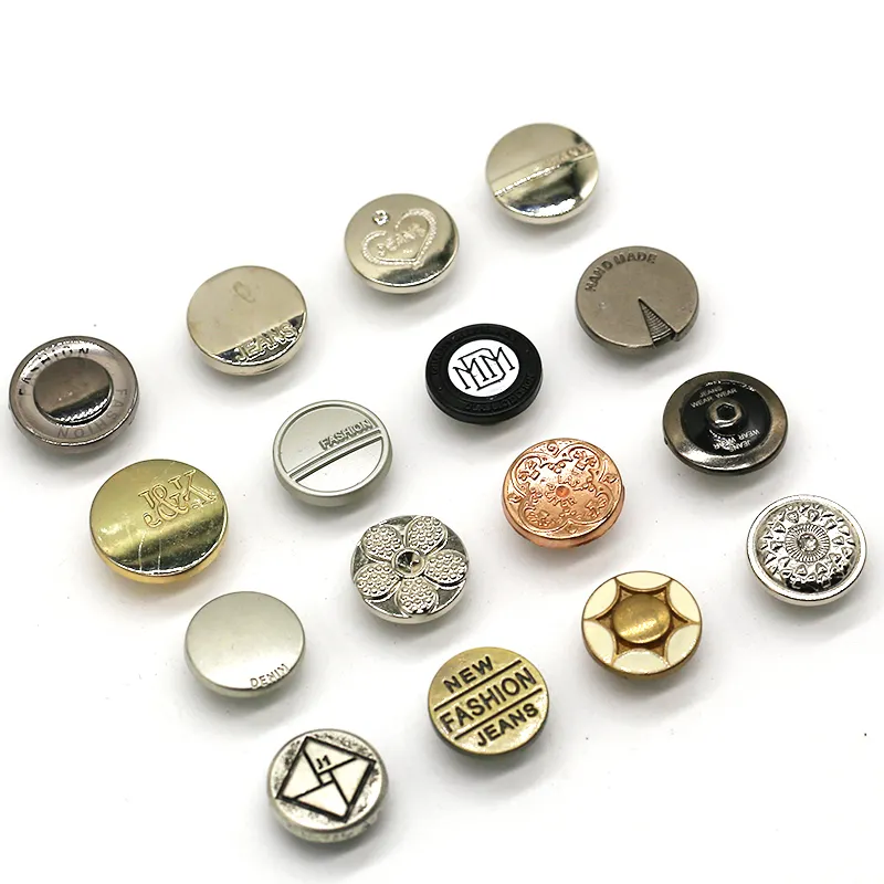 高品質ボタンメーカーカスタムジーンズスナップボタン卸売カスタムロゴジーンズ金属ボタンジャケット用