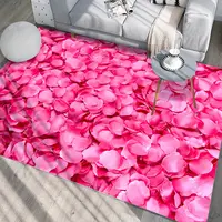 רומנטי האהבה יום 3D מודפס שטיח ורוד/אדום עלה פרחי חתונה דקור שטיחים לסלון חדר שינה אזור בית שטיח מחצלת