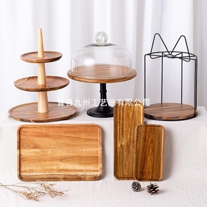 Acacia Wood Dessert Trays Cake Stands Display <b>Racks</b> For Birthday Wedding Hotel Coffee Tea Party Decorations - Product Image 5