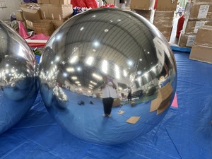 Silver PVC Inflatable <strong>Mirror</strong> <strong>Ball</strong> Sphere Airtight Inflatable Reflective <strong>Balls</strong> for Wedding Party Events - Product Image 5