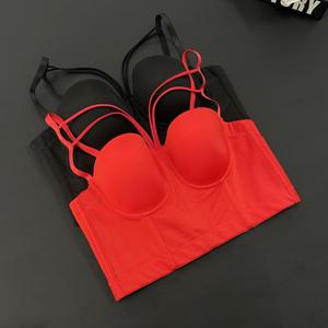 เสื้อครอปเซ็ทผู้หญิงเนื้อผ้านุ่มยืดหยุ่น สายรัดกว้างช่วงใต้หน้าอก ช่วยพยุงหลัง ใส่ได้ทุกวัน - Product Image 2