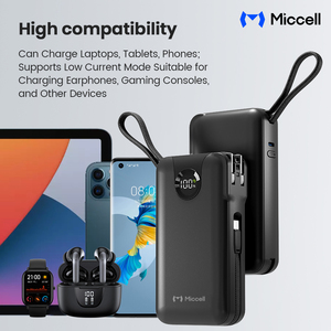 Batteries externes Miccell Premium PD 35W 20000mAh à charge ultra-rapide avec prise murale CA et emballage - Product Image 5