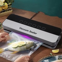 Machine de mise sous vide automatique miniature pour la maison, faible bruit, protection contre la surchauffe, design compact pour l'emballage alimentaire sec/humide