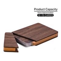 Estuche tarjetero magnético de madera para regalo ecológico personalizado, regalos para papás, tarjetero de madera de lujo, billetera