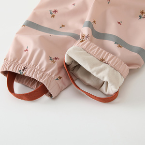 Pantalon de pluie imperméable en PU et polyester personnalisable pour enfants, <span class=keywords><strong>taille</strong></span> élastique, salopette rose unie pour garçons et filles – Vente chaude - Product Image 5