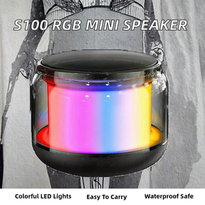 ลำโพงซับวูฟเฟอร์แบบพกพา LED RGB สีสันสดใส สำหรับใช้งานกลางแจ้ง วัสดุอะลูมิเนียม รองรับ TF การ์ด เหมาะสำหรับงานปาร์ตี้ โฮมเธียเตอร์ และใช้กับโทรศัพท์มือถือ พร้อมแบตเตอรี่ในตัว - Product Image 3