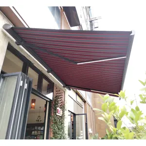 Led Lights Electric Full Cassette Roof Side Porch Collapsible Awning