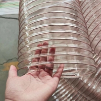 Chine Fournisseur TPU Anti Statique PU Flexible Conduit Accordéon Tuyau Grand Diamètre Transparent Poussière Fil D'acier Tuyau pour Industriel