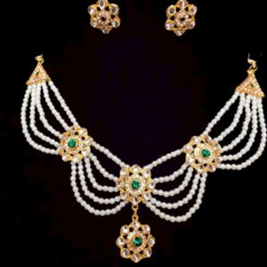 <b>Indian</b> Traditional & Fashionable Gold Plated Fancy Long Mala With Earring and Maagtika Necklace <b>Set</b> and <b>Jewellery</b> <b>Set</b> for Women - Product Image 2