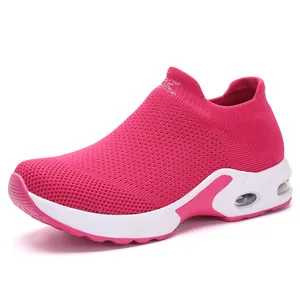 Atacado Almofada Primavera leve Casual Girls Running Shoes senhoras ao ar livre Malha Dança sneakers Mulheres Casual Dance Shoe