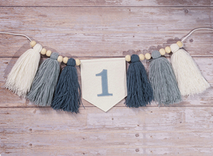 Pafu 1er cumpleaños foto Prop silla alta Banner personalizado hilo borla guirnalda 1 fiesta decoración, pastel Smash trona Banner - Product Image 4