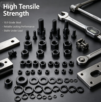 Surtido de tornillos hexagonales, tuercas y arandelas de alta resistencia, grado 10.9, con acabado de óxido negro, accionados manualmente, OEM, venta al por mayor de fábrica, suministro a granel.