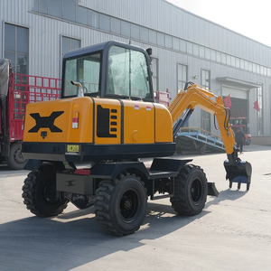Mini-excavatrice sur pneus CE EPA 5 roues, excavatrice hydraulique de 4 tonnes, mini-pelle multifonctionnelle sur pneus - Product Image 3