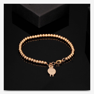 Stainless Steel <b>Beaded</b> <b>Bracelet</b> 3mm Round Tag Smooth Finish Women Jewelry Yiwu Origin AD1097 - Product Image 4