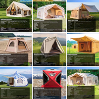 Grande tente de camping gonflable pour 3 personnes, imperméable, portable, quatre saisons, glamping en plein air avec installation rapide et double couche
