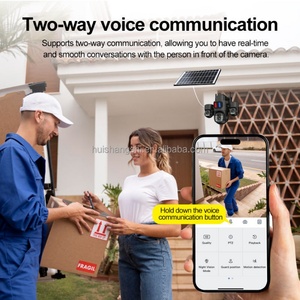 Caméra de surveillance sans fil OEM, rouge et bleue, avec alarme LED, 3 objectifs, 15MP, carte SIM 4G, solaire, PTZ 360°, IP, extérieure, réseau, sécurité, bullet, CCTV - Product Image 3