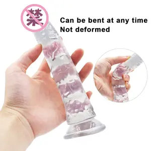 Sterke Zuignap Kunstmatige Crystal Penis Speelgoed Paddestoel Hoofd Siliconen Penis Vorm Dildo Voor Vrouwen Mannen