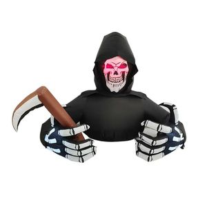 Inflatable logo Spooky Skeleton <strong>Light</strong> <strong>up</strong> Figure Halloween Decorative <strong>Ornament</strong> for Yard and Event Venue Decor - Product Image 4