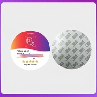 Autocollant de table en acrylique NFC noir à pois pour carte de commentaires G, avec fonction tactile et connexion par scan du code QR pour commander le menu (panneau signalétique)