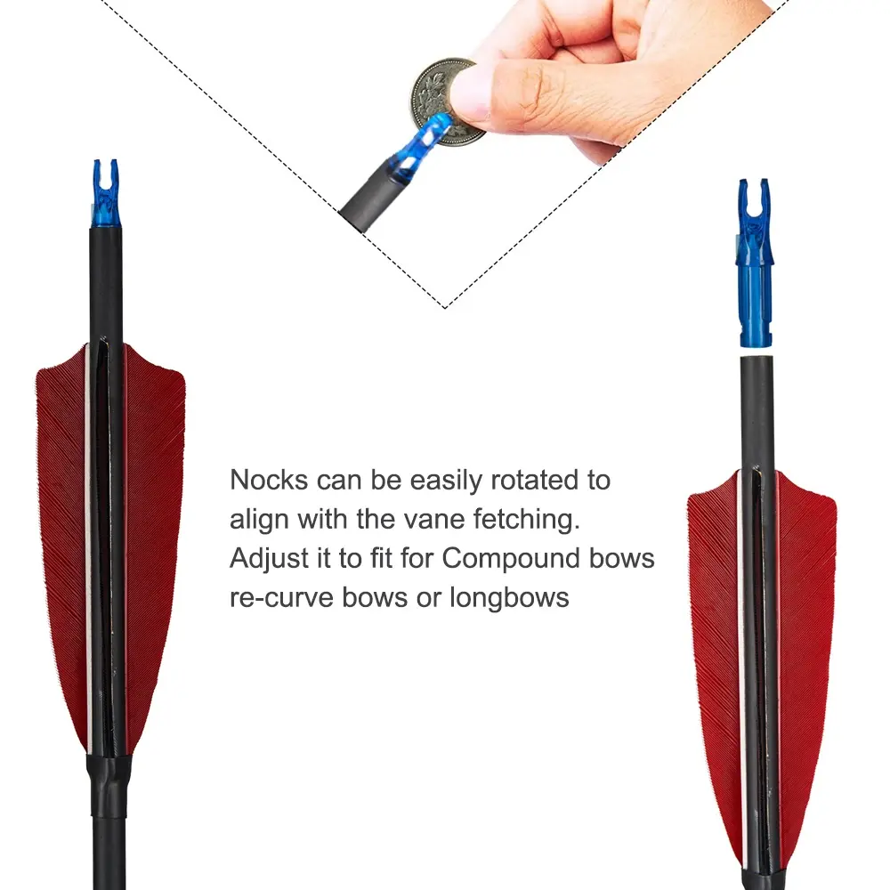 Flecha de carbono para tiro com arco e flecha, 31,5 polegadas, coluna 500 com penas reais de 4 polegadas, acessório ideal para caça ao ar livre, 12 unidades