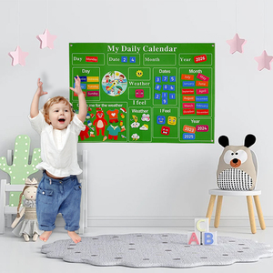 Il mio calendario giornaliero in classe prescolare attività sensoriale calendario Story Board Time Learning Center bambini che imparano il pannello di feltro - Product Image 6