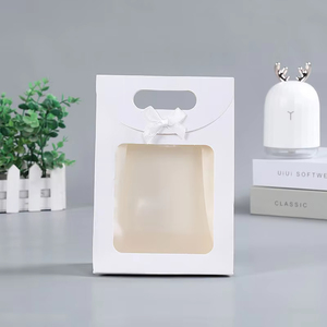 Prix usine Transparent fenêtre Kraft sac en papier pour mariage anniversaire baptême fête bonbons cadeau emballage boîte cuisson à emporter sac - Product Image 3