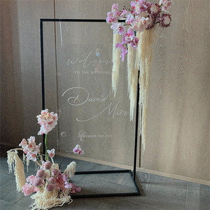 Elegant Wedding <strong>Welcome</strong> Stand With Floral Arrangement Decorative Entrance <strong>Board</strong> for Party Receptions Celebration - Product Image 1