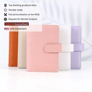 Superventas TK FB Ins 27 colores Saffiano Epi Leather A6 Gold 6-Ring Budget Binder Planner Dashboard Divider Agenda de hojas sueltas - Product Image 1