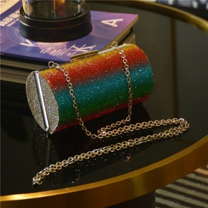 Bolsos de Noche de Cristal para Mujer 2026, Cartera de Mano Brillante con Pedrería, Bolso de Hombro con Cadena, Bolsos Redondos de Diamantes para Fiesta y Baile de Graduación, Bolsos de Mano Arcoíris - Product Image 3