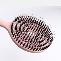 Brosse à cheveux professionnelle de haute qualité avec logo personnalisé, poils de qualité supérieure, pour salon de beauté, démêlage, brosses rondes ventilées, outil de coiffure, peigne, boîte rose