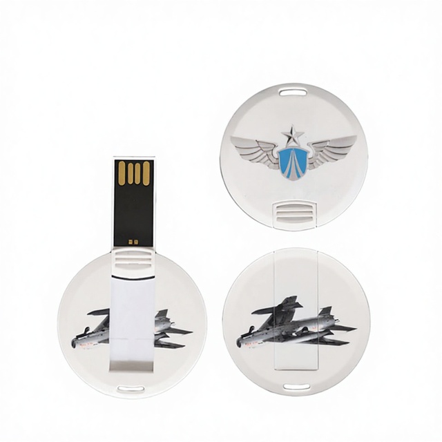 New for Customized Coin Style Round USB Business Card Flash Drive 4GB/8GB/16GB/32GB/64GB Plastic